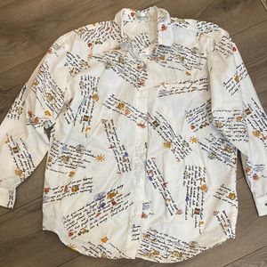 Vintage vacation ling sleeve shirt!  shirt tells a story of adventures size L